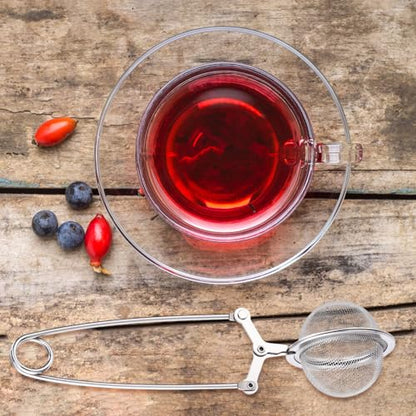 Yinder 30 Pcs Loose Leaf Tea Infuser Stainless Steel Mesh Snap Tea Ball Strainers with Handle Metal (Silver) - color: Silver