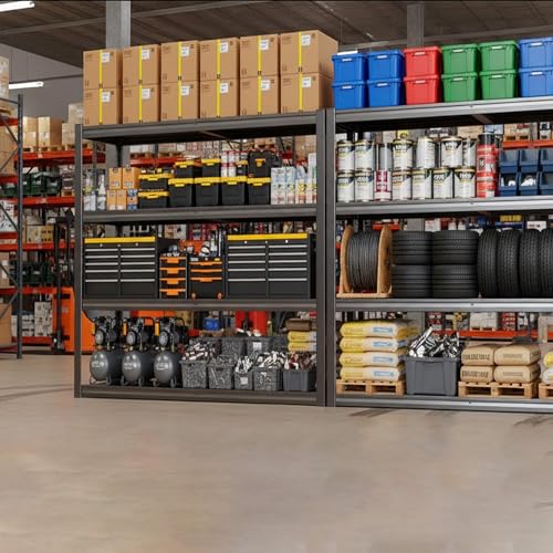 Garage Shelving Unit 68 W x 18 D x 84 H, 5 Tier Metal Storage Shelves, Upgraded Steel Structure, Rack for Basement, Shop, Warehouse, Pantry - size: 68W x 18D x 84H