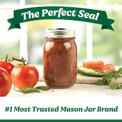 Ball Regular Mouth Pint 16oz. Glass Mason Jar with Lids and Bands, 4 Count - size: 16oz (4-Pack)