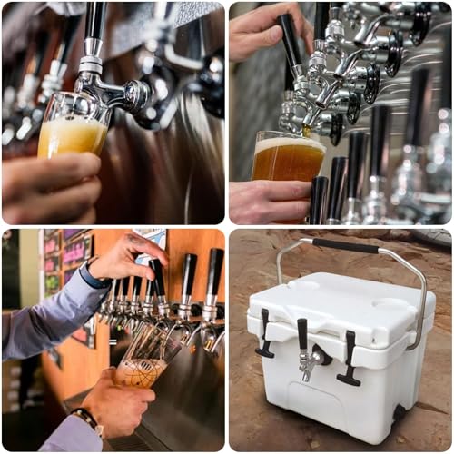 4-1/8" Shank Leak-Free Stainless Steel Core Beer Faucet 1/4" Barb Draft Beer Faucet Beer Shank Chrome Plated Tap for Homebrew Kegerator Parts - size: 4" Shank