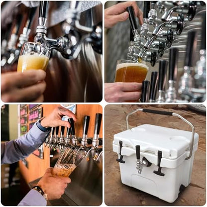 4-1/8" Shank Leak-Free Stainless Steel Core Beer Faucet 1/4" Barb Draft Beer Faucet Beer Shank Chrome Plated Tap for Homebrew Kegerator Parts - size: 4" Shank