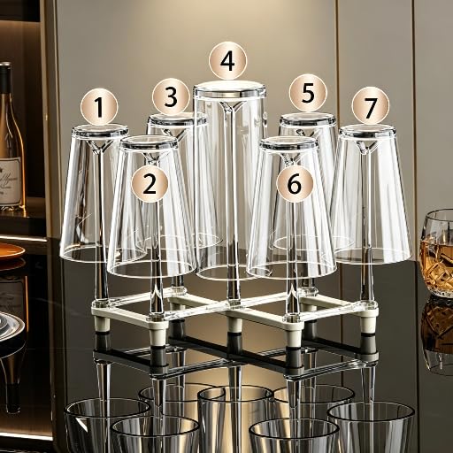 Retractable Cup Drying Rack, Plastic Non-Slip Glass Bottle Drainer Stand and Bottle Drainer for Kitchen Countertop, White - color: White