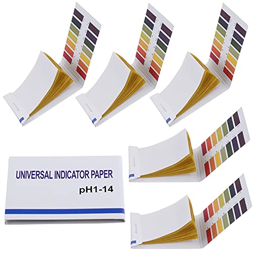 BOJACK 5 Pack 80 Strips (400 Total) pH 1-14 Test Paper for Water, Soil, Pet Food pH Monitoring - Extensive Litmus Test for Various Applications - size: 5 Packs