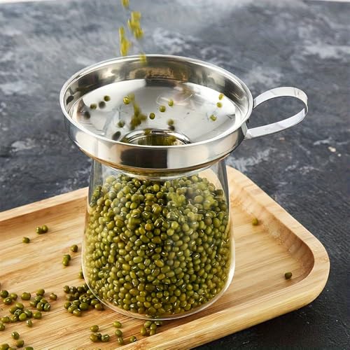2Pcs Stainless Steel Mason Jar Funnel Set, Wide Mouth Canning Funnels Large & Small Size for Kitchen Daily Use - Home Brewing and Food Storage - size: Large+Small