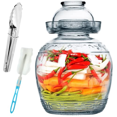 1.5L/2.5L/4.5L Glass Fermenting Jar, Large Capacity Sealed Pickle Jar, (C 4.5L/158oz) - color: C 4.5L/158oz