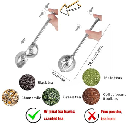 2pack Tea Ball, tea infuser for loose leaf tea, tea strainers for loose tea, stainless steel tea strainer, loose leaf tea steeper, easy clean, tea fine mesh strainer reusable - color: primary color