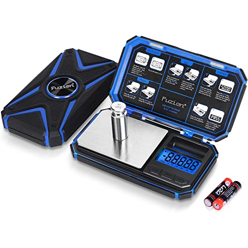 Fuzion Digital Pocket Scale, TU-X 200g/0.01g Gram Scale with 6 Units for Personal Hobbies, Small Scale for Food Ounces and Grams, Measuring Jewelry, Herb, Powder - color: Blue