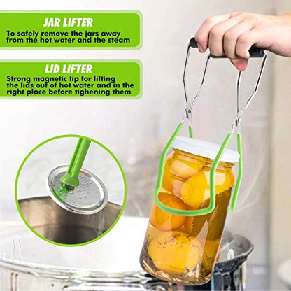 Supa Ant Canning Supplies - USA Assembled & Certified Food Grade Stainless Steel Starter Set Canning Kit for Beginners - Wide Kitchen Funnel, Jar Lifter and Wrench, Bubble Popper/Measurer, Lid Lifter - size: 6-Piece Starter