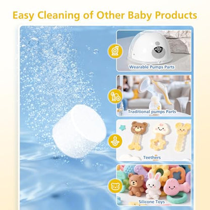 180 Detergent Soap Tablets For All Brands Baby Bottle Washers, Compatible with Baby Brezza Grownsy Momcozy Papablic Washer, Effective Cleaning & Gentle Formula, 3-Month Supply