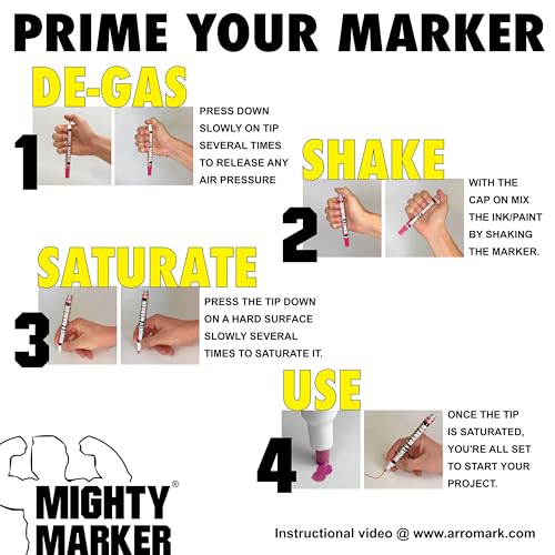 Hyper Black PM-130 Shorty - Industrial Paint Marker - 17ML - True Black High Visibility Permanent Paint Pen for All Non-Porous Surfaces - Valve Action Chisel Tip