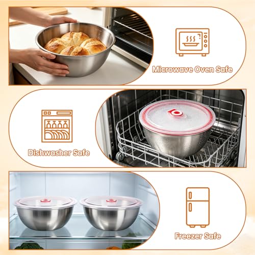 3 Pack Pizza Dough Proofing Box Includes Cutter, 800ML+1200ML+1800ML Stainless Steel Food Storage Container with Lid, Household Pizza Dough Bowl for Bread & Dough Balls - size: 1800ML