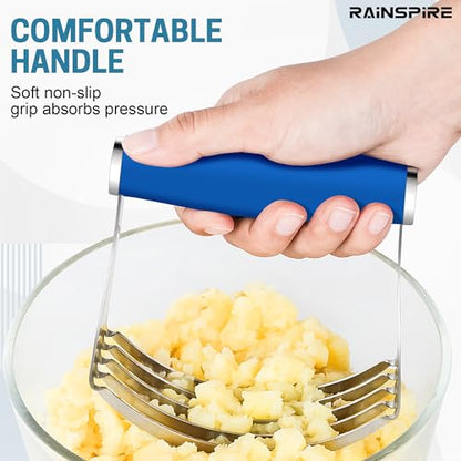 Rainspire XL Pastry Cutter For Baking, Heavy Duty Pastry Blender Stainless Steel, Thick Sharp Blades Dough Blender, Dough Cutter Butter Cutter Pastry for Easy Mixing, Dishwasher Safe, Dark Blue - color: Dark Blue