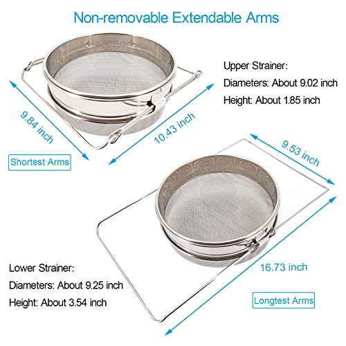Stainless Steel Double Sieve Honey Strainer Filter for 5 Gallon Buckets Honey Extractor Equipment