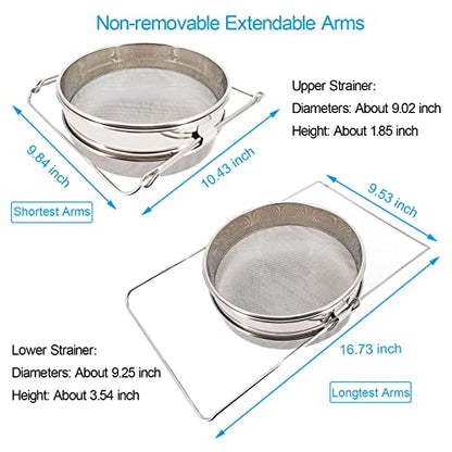 Stainless Steel Double Sieve Honey Strainer Filter for 5 Gallon Buckets Honey Extractor Equipment