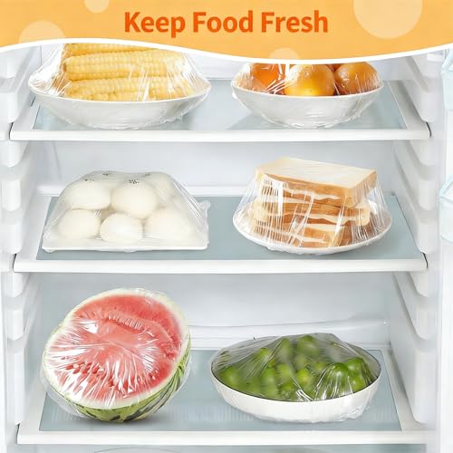 100 Plastic Wrap Bowl Covers Bread Proofing For Food Sourdough Bread Baking Rising Elastic Reusable Plate Covers Outdoor Food Fresh Keeping Bag Shower Cap Hair Deep Conditioning,BPA Free,Thicker Serie