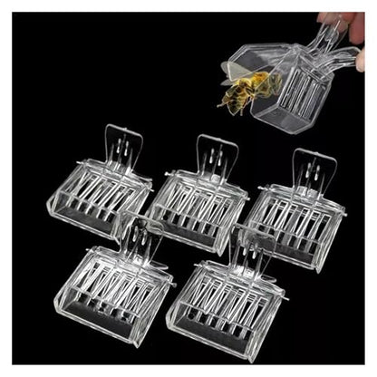 16pcs Plastic Book Clip Type Queen Cage Transparent Catching Clamp Bee Controller Beekeeping Tools