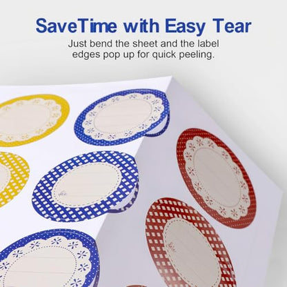 Outus 240 Pieces Canning Labels for Mason Jars 2 Inch Round Shaped Stickers Jar Lid Sticker Multicolor Meal Label for Back to School Supplies Home Glass Bottle Canned Kitchen Organization