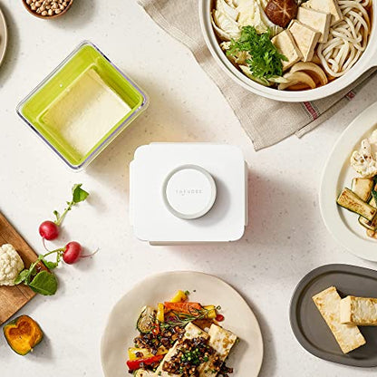 TOFUDEE Tofu Press for Vegan - Dishwasher Safe & BPA Free Tofu Presser that Swiftly Drains Water from Soft, Firm, Extra Firm & Organic Tofu Without Crack in just 15-20min - Enhanced Flavor & Texture - color: Lime