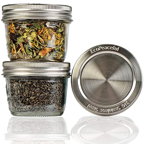 316 Surgical Stainless Steel Mason Jar Lids REGULAR Mouth,ORIGINAL DESIGN,Stackable w/ Pull-Tab Silicone Seal. Rust-proof, Airtight, Leak-proof, Vegan, BPA-Free, Reusable,Not for Canning - size: 12 Regular Mouth Lids