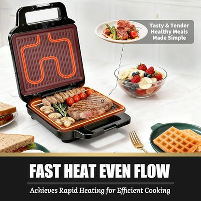 FineMade Belgian Waffle Maker with Removable Plates, Waflera Electrica, Large Waffle Iron, 3 in 1 Panini Grill Press Breakfast Sandwich Maker, Electric Griddle, Grilled Cheese Maker, Breakfast Station - style: Waffle Maker 3 in 1