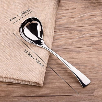 IMEEA 7.6-Inch Small Serving Ladle, 18/10 Stainless Steel Gravy Spoon for Sauce & Dressing - size: 1 x Soup Spoon