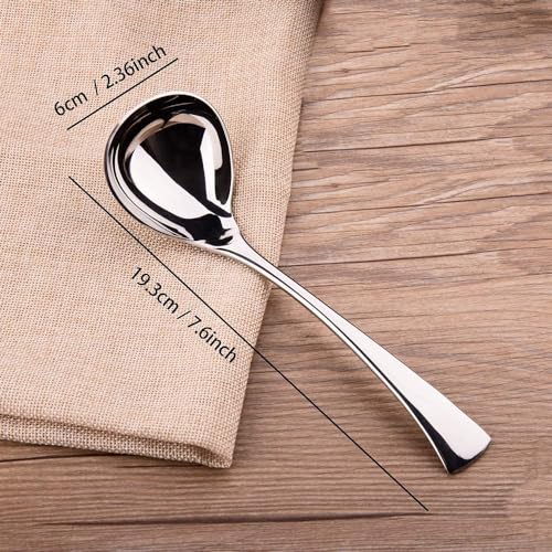 IMEEA 7.6-Inch Small Serving Ladle, 18/10 Stainless Steel Gravy Spoon for Sauce & Dressing - size: 1 x Soup Spoon