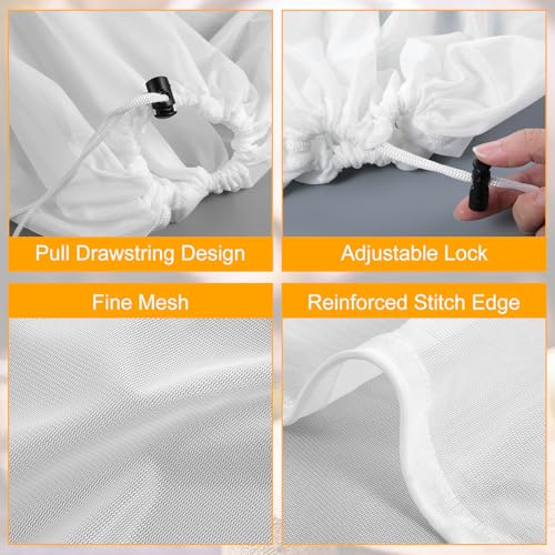 Kifmurase 10Pcs Brew Bags, Extra Large 26 x 22'' Fine Mesh Strainer, Reusable Cold Brew Bags, Fine Mesh Bag, Drawstring Cheese Cloth Straining Bag for Fruit Cider Apple Grape Wine Press