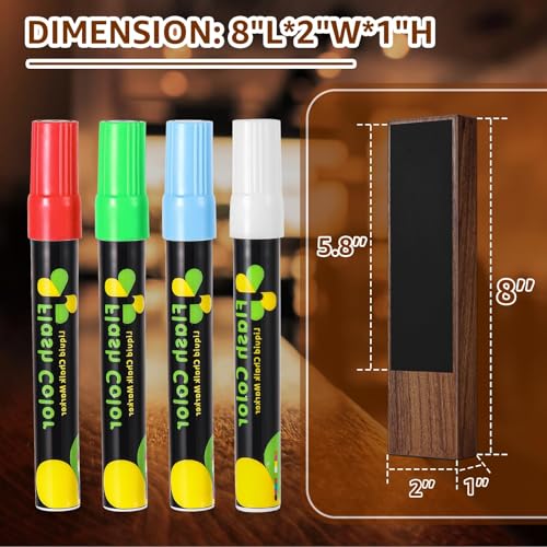 4PCS Chalkboard Beer Tap Handle Keg Handle Keg Tap Handle Walnut Tap Handles for Kegerator Beer Faucet with 4PCS Pen - size: 4PCS-Walnut Tap Handles