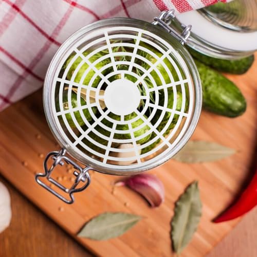 5-Pack Vegetable Pickling Press Tool for Wide Mouth Jars Reusable Fermenting Mesh Pickle Jar Plate Fermentation Accessory for Effective Flavor Extraction at Home