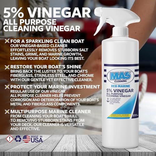 MA5x EcoMarine 5% Vinegar All Purpose Boat Cleaning Vinegar | Biodegradable Safe Boat Cleaner | Multi-Surface Marine Cleaner - size: 64 Fl Oz (Pack of 1)