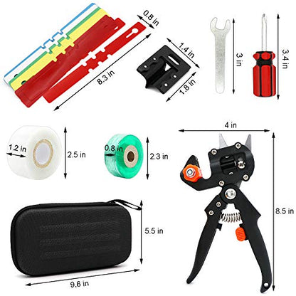 Garden Grafting Tool Kits, ZALALOVA 2 in 1 Pruning Tools Including Grafting Knife Replacement Blades Grafting Tapes Rubber Bands and Labels for Plant Branch Vine Fruit Tree Cutting - style: Garden Grafting Tool