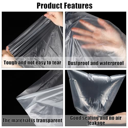 Teling 50 Pack 5 Gallon Bucket Liner Bags Clear Ice Bucket Liners Turkey Brine Disposable Marinating Container Bag for Storage Food, Leak Proof，20 x 28 Inches (4.7 Mil) - size: 4.7 Mil
