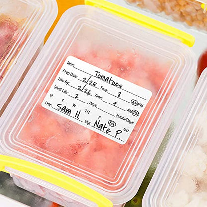 Restaurant Quality Shelf Life Labels / 500 Meal Prep Stickers/Use by Removable Labels / 2" x 3" Food Organization Sticker/Made in The USA - size: Removable 2” x 3”