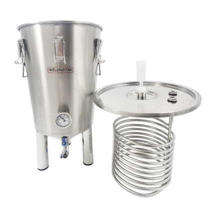 Fermentation tank Home Brew Fermenter with cooling coil Craft beer stainless steel conical fermenter storage kettle 9 gallon