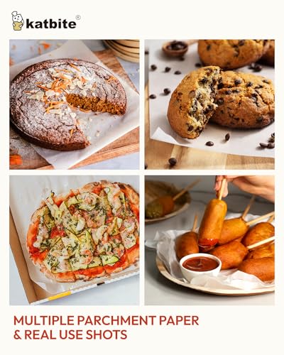 Katbite 200Pcs 9x13 inch Heavy Duty Parchment Paper Sheets, Precut Parchment Paper for Quarter Sheet Pans Liners, Baking Cookies, Bread, Meat, Pizza, Toaster Oven (9"x13") - size: 9"x13"-200