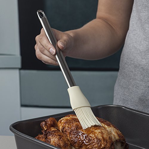 Zeal 스테인리스 스틸 손잡이가 있는 페이스트리 베이스팅 브러시, 실리콘, 크림, 26 x 4 x 1.5 cm - color: 크림