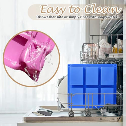 Rectangle Molds Silicone for Deep Chocolate Bar Food Grade Baking Molds for Rice Crispies Treats Cake Chocolate Bar Desserts Ice Cube Wax Melts Soap Homemade Non-stick Molds BPA free DIY Tray Molds - style: Square - 3PCS