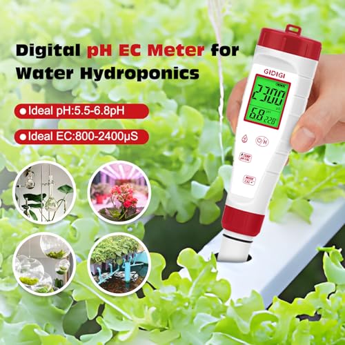 pH Tester,Digital pH Meter for Water,New Version TDS Meter for Drinking Water with Backlit Simultaneously Display 4 in 1 TDS pH EC Meter for Water Hydroponic Nutrient Solution,Pool,Home Use - style: 4 in 1 pH Meter