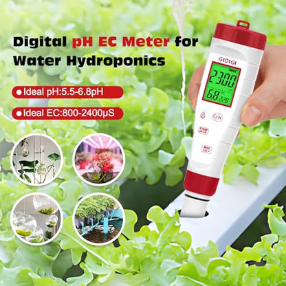 pH Tester,Digital pH Meter for Water,New Version TDS Meter for Drinking Water with Backlit Simultaneously Display 4 in 1 TDS pH EC Meter for Water Hydroponic Nutrient Solution,Pool,Home Use - style: 4 in 1 pH Meter