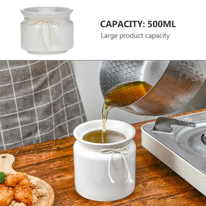 Garneck Pickle Ceramic Jar 300Ml Sealed Food Storage Container Airtight Fermentation Crock Suitable for Kimchi and Sauerkraut Preservation