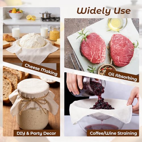 Cheese Cloths for Straining, Grade 100 Cheese Cloth, Reusable Washable Unbleached Pure Cotton Cheesecloth for Cooking and Cheese Making with Hemmed Edge (40x40 Inch-1PC) - size: 40x40 Inch-1PC