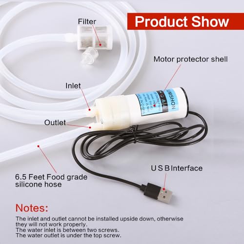 Portable USB Electric Auto siphon Self Priming Pump for Home brew Wine,Beer and Kombucha, DC 5V water Transfer Pump Kit, 2L/Min No Mess Leak,Low Noise, Food Grade 6.5FT hose