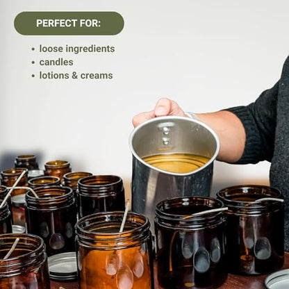 Glass Amber 4oz Jar - 12 Packs, Lead-Free Empty Round Jars For Beauty Products, Lotion, and Powders - Black Lid - Small Candle Jars - size: 4oz