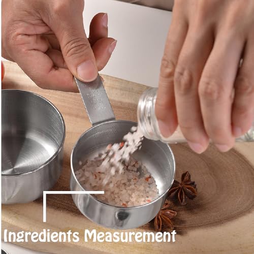 Stainless Steel Measuring Cups Set, 5 Pieces Kitchen Measuring Sets Gadgets tool,For Cooking & Baking,Measure Dry & Wet Ingredients And Liquid (Cups) - style: Cups