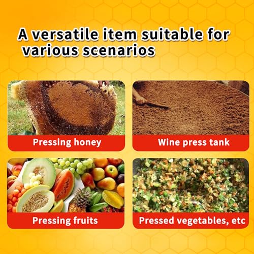 Mesh Honey Press Extractor Honey Extractor, Honeycomb Pressing Machine, Manual Stainless Steel Household Mesh Honey Extracting Equipment for Small Beekeeping, Fruit Wine and Juice Making