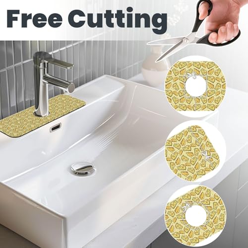 Cheese Faucet Mat For Kitchen Sink, Absorbent Countertop Protector, Quick Dry Sink Splash Guard Pad, Waterproof Draining Mat 15" X 5.5" - color: Style 1