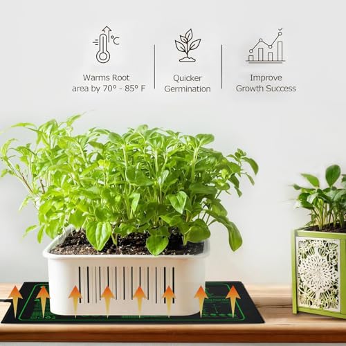 Upgrade 20" x 10" Durable Waterproof Seedling Heat Mat with ETL Certified, Warm Hydroponic Heating Pad for Germination,Indoor Plant Gardening and Cutting, Brewing and Seed Starting Greenhouse - style: 20"x10" Heat Mat -Upgrade Version
