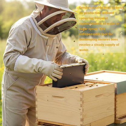 2 Pack 3.5L Bee Feeder, Beeswax Coated Beehive Frame Feeder, Bee Sugar Water Feeder, Essential Beekeeping Equipment for Honeybee Hives - size: 2pcs-3.5L