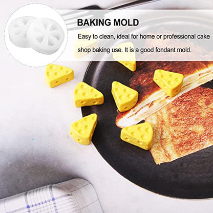 jojofuny 2inch Mini Cheese Silicone Mold, 2pcs Miniature 3D Silicone Mold for Dollhouse Soap Making, DIY Dessert Baking, Candle Making - color: Transparent, size: 5.5X5.5X1.5CM