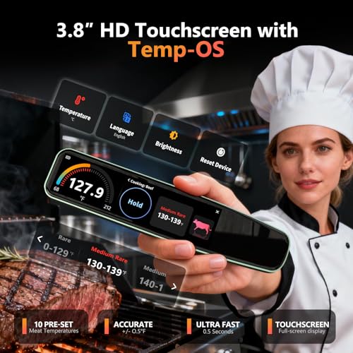 AWLKIM Smart Meat Thermometer 0.5s Instant Read Touchscreen